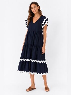 blue and pink striped dress Seashell Red/White / Large Color:Steel Blue-DB788 ruby red fashion friend shoes Chic Beautiful Sky Blue Small Bust